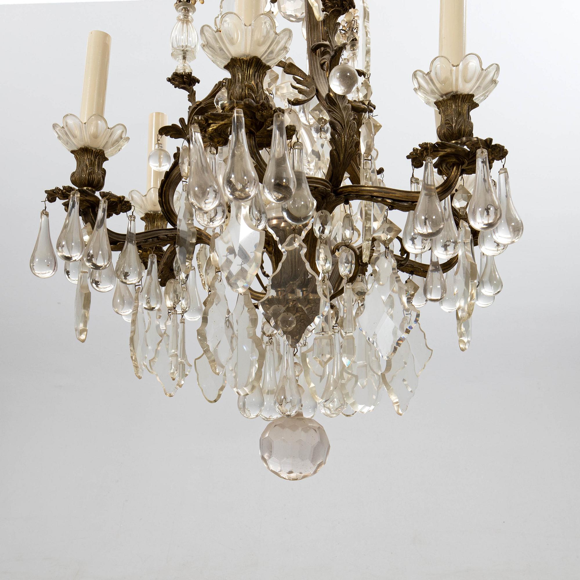 A Rococo style chandelier, first half of the 20th Century.