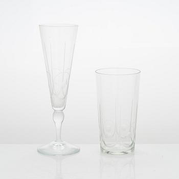 Sirkku Kumela-Lehtonen, a 19-piece set of 'Sirkku' glassware, Kumela Finland 1960s.