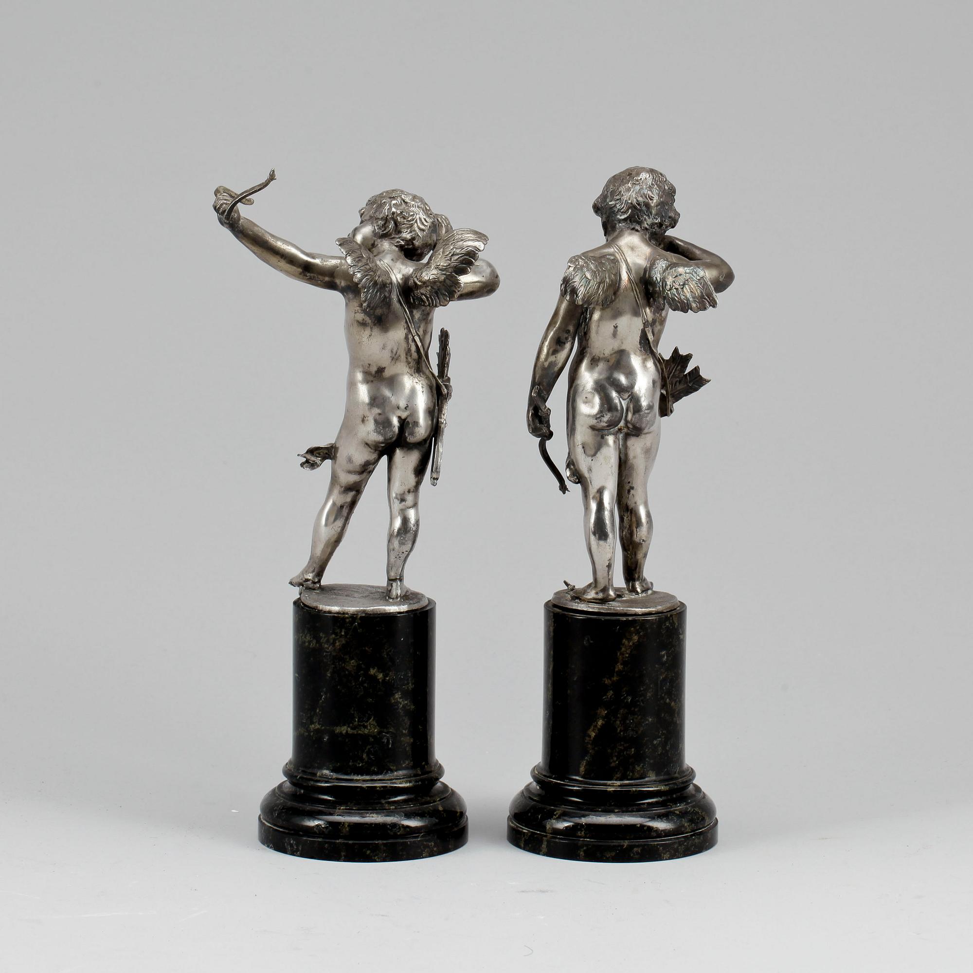 FIGURINER, vitmetall, 1800-tal.