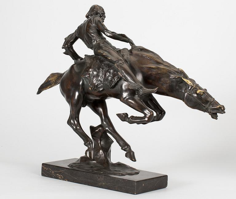 BRUNO ZACH, skulptur, patinerad brons,  Märkt Argentor Vienna. Monogramsignerad BZ.