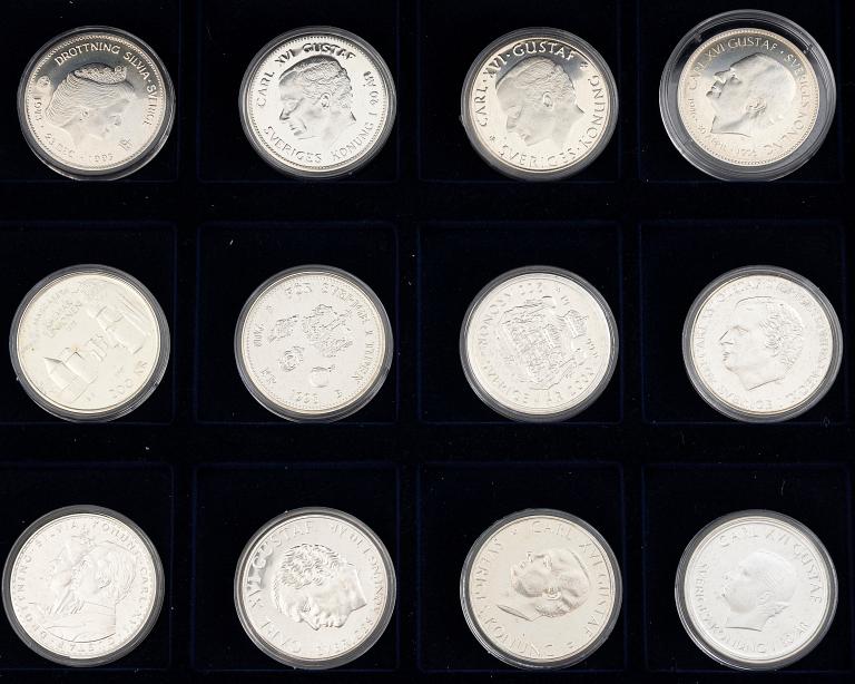 Minnesmynt, 24 st, Sverige, silver, 200 kr,