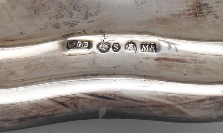 KANDELABRAR, ett par, silver, CG Hallberg, Stockholm, 1938.