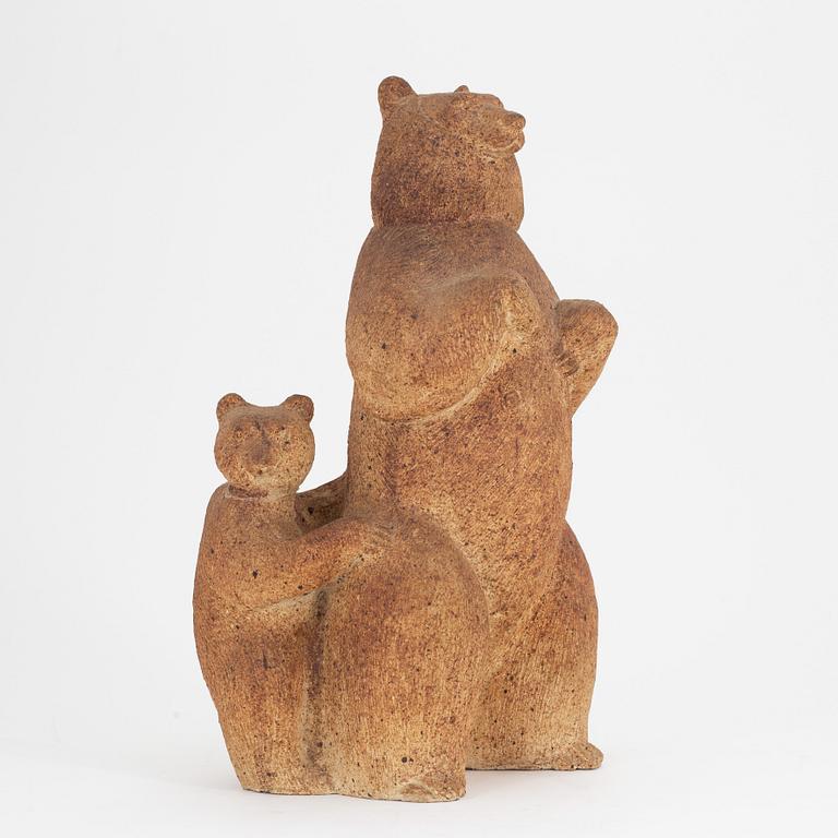 Mari Simmulson, a stoneware sculpture of two bears, Gustavsbergs studio, 1940's.