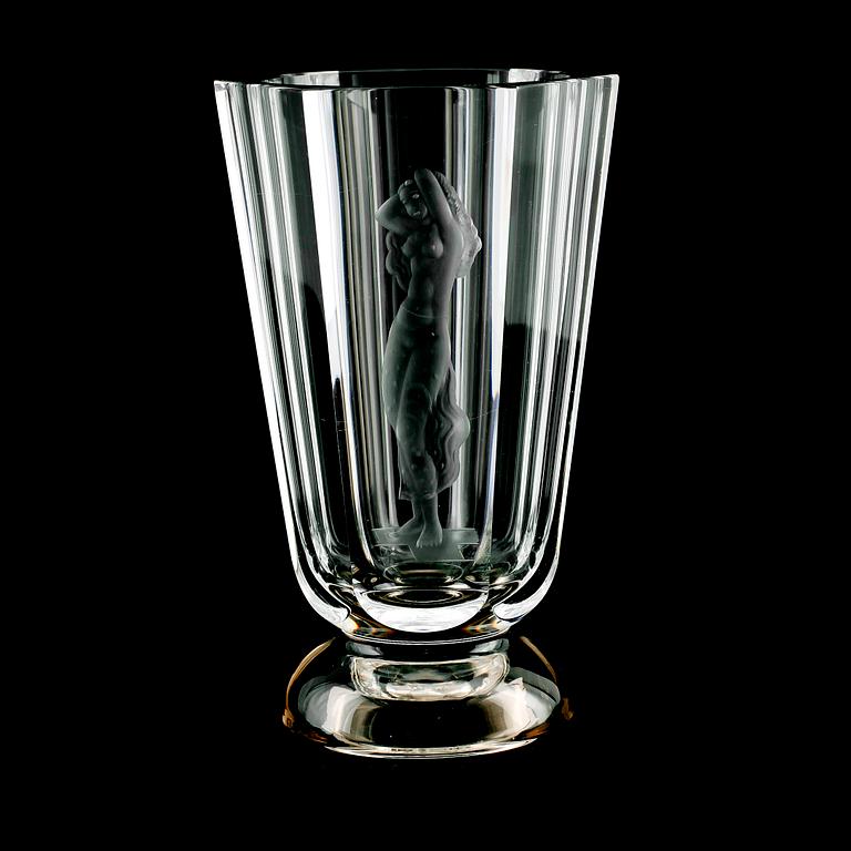 VAS, glas, Nils Landberg, Orrefors, signerad.