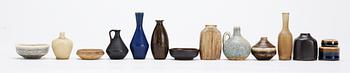A set of thirteen Carl-Harry Stålhane stoneware miniatures, Rörstrand.