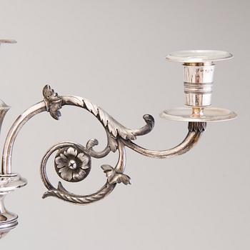 ANDERS LUNDQVIST, KANDELABERPAR, silver, Stockholm 1826.