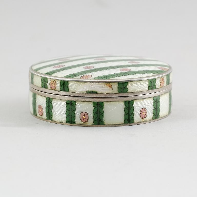 LOCKDOSA, förgyllt silver, svenska importstämplar, 1900-talets första hälft.