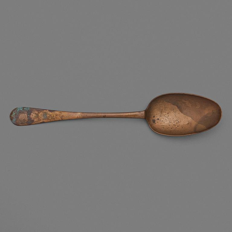 A serving spoon by Isak Gråsten (1770-1821), Wedevågs bruk.