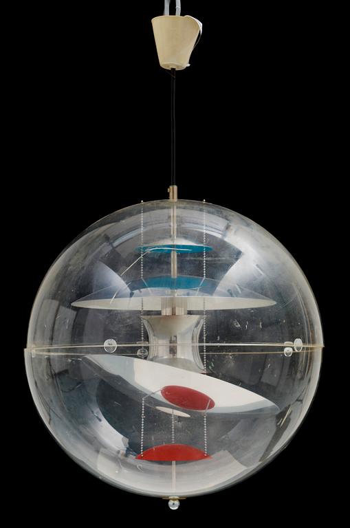 TAKLAMPA. "VP-Globe", Verner Panton för Louis Poulsen, Danmark. H ca 60, exklusive montering.
