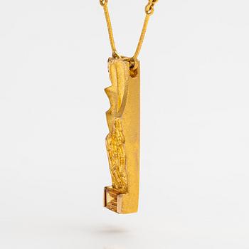 Björn Weckström, A 14K gold necklace "Faro" with a citrine. Lapponia 1983.