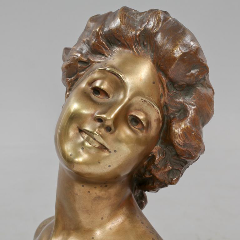 GEORGES VAN DER STRAETEN, skulptur, brons, signerad samt märkt Société de Bronzes de Paris. 1900-talets andra hälft.