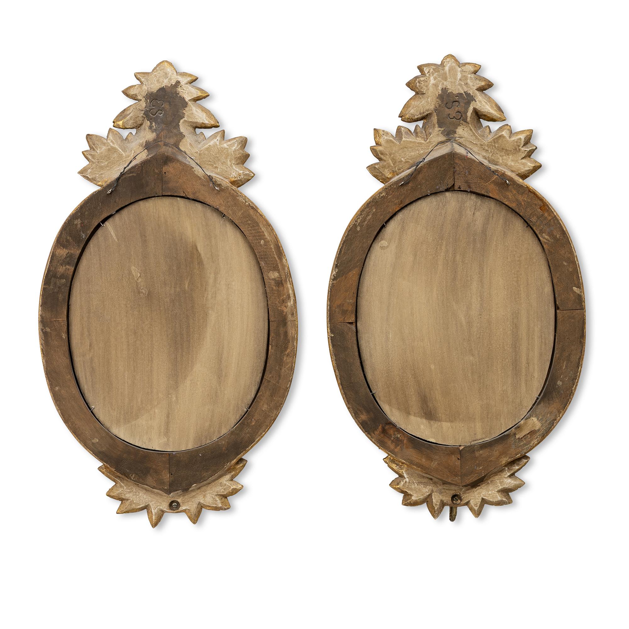 Spegellampetter, ett par, gustaviansk stil, 1900-talets mitt.