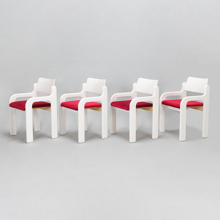 Eero Aarnio, stolar, 4 st, "Flamingo", Asko, 1970-tal.