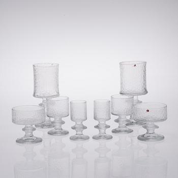 PARTI GLAS, 8 delar, "Senaattori", Timo Sarpaneva, Iittala.