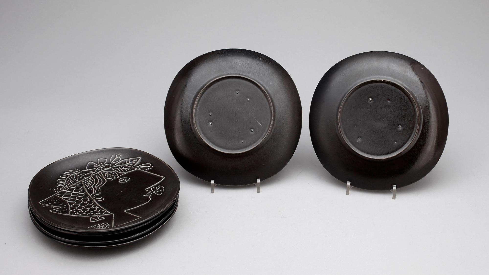 FAT, 6 st, stengods, Stig Lindberg, 1950/60-tal.