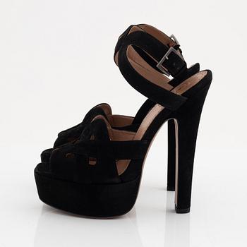 Alaïa, a pair of black suede sandals, size 37.