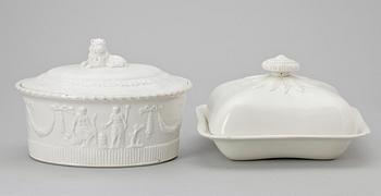 KAROTTER, 2 st, porslin, 1800/1900-tal.