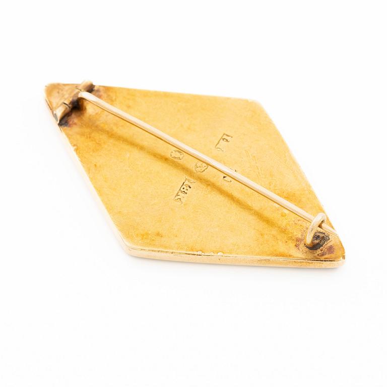 Brooch 18K gold with silhouette portrait, late Gustavian.