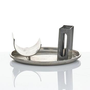 Ystad-Metall, a pair of candlesticks and a tray, 1938-42.