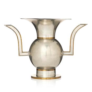 287. Nils Fougstedt, a rare pewter and brass vase model A 903, Firma Svenskt Tenn, Stockholm, 1929.