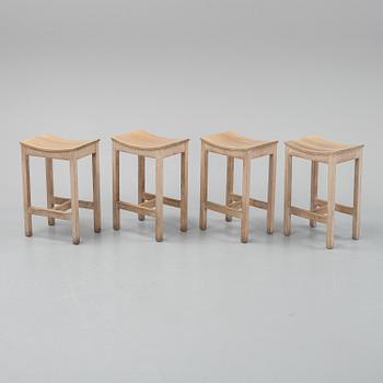 Four oak stools by Jonas Lindvall, 1990's.