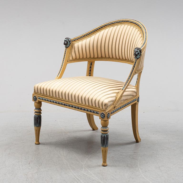 A late gustavian armchair, early 19th century.