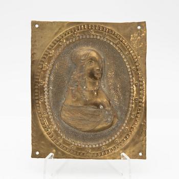 Porträtt, Relief, Drottning Kristina "Regina Christina", 1700/1800-tal.