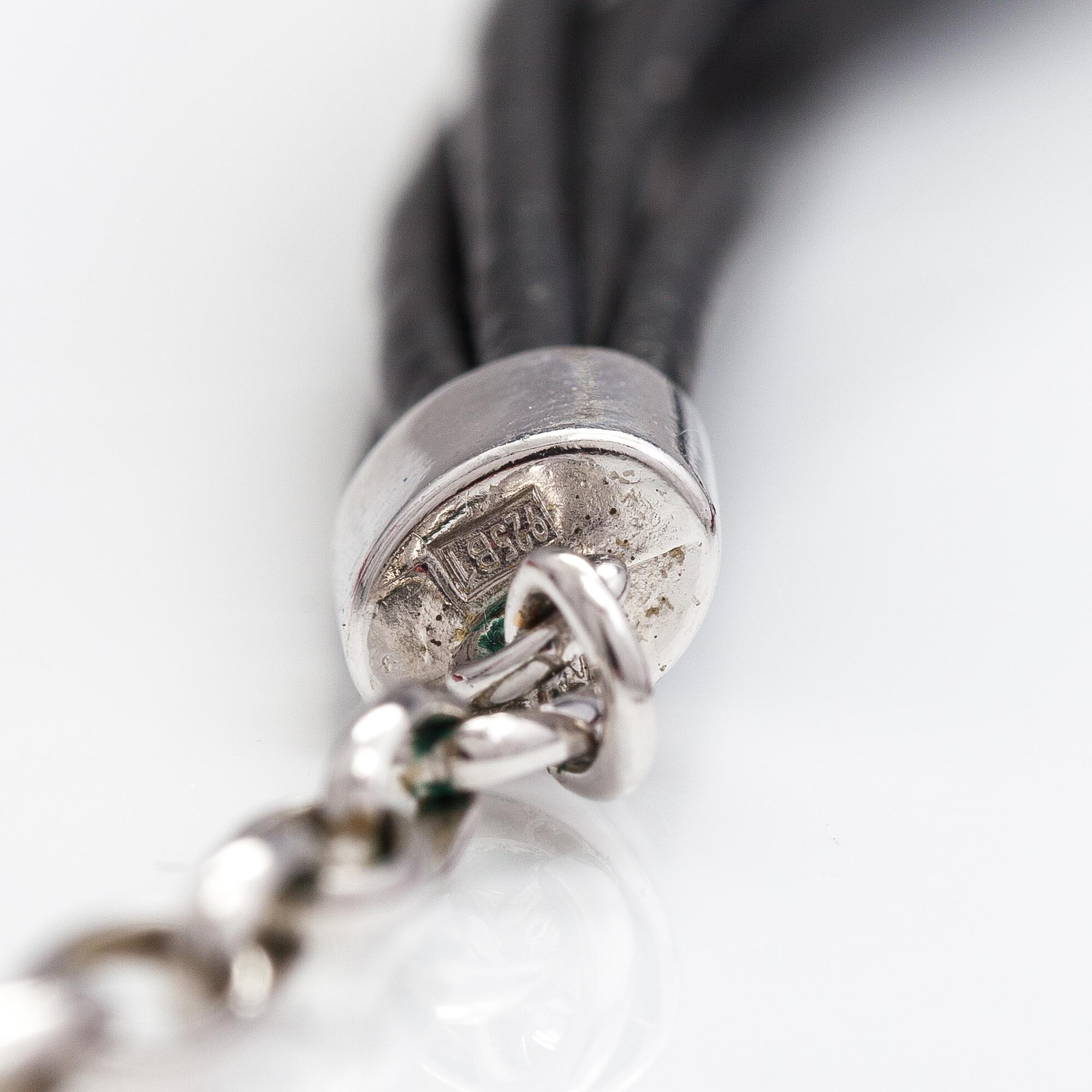 HALSBAND, sterling silver, lderrem, majorikaprla. - Bukowskis