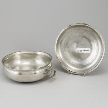 JOHAN PETTER FAGERSTRÖM, a pewter porrige bowl, Jalmar, 1821.