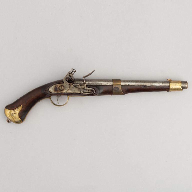 A Swedish flintlock pistol early 19th Century.