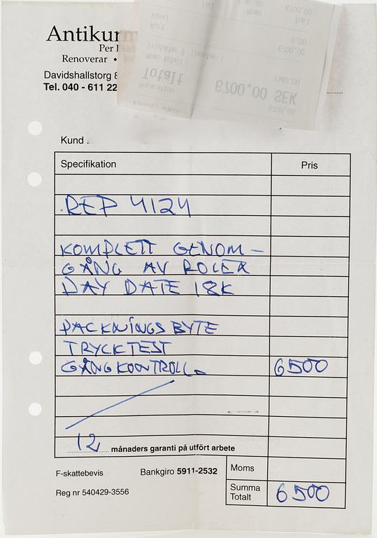 ROLEX, Oyster Perpetual, Day-Date (Swiss Made), Chronometer, wristwatch, 36 mm.