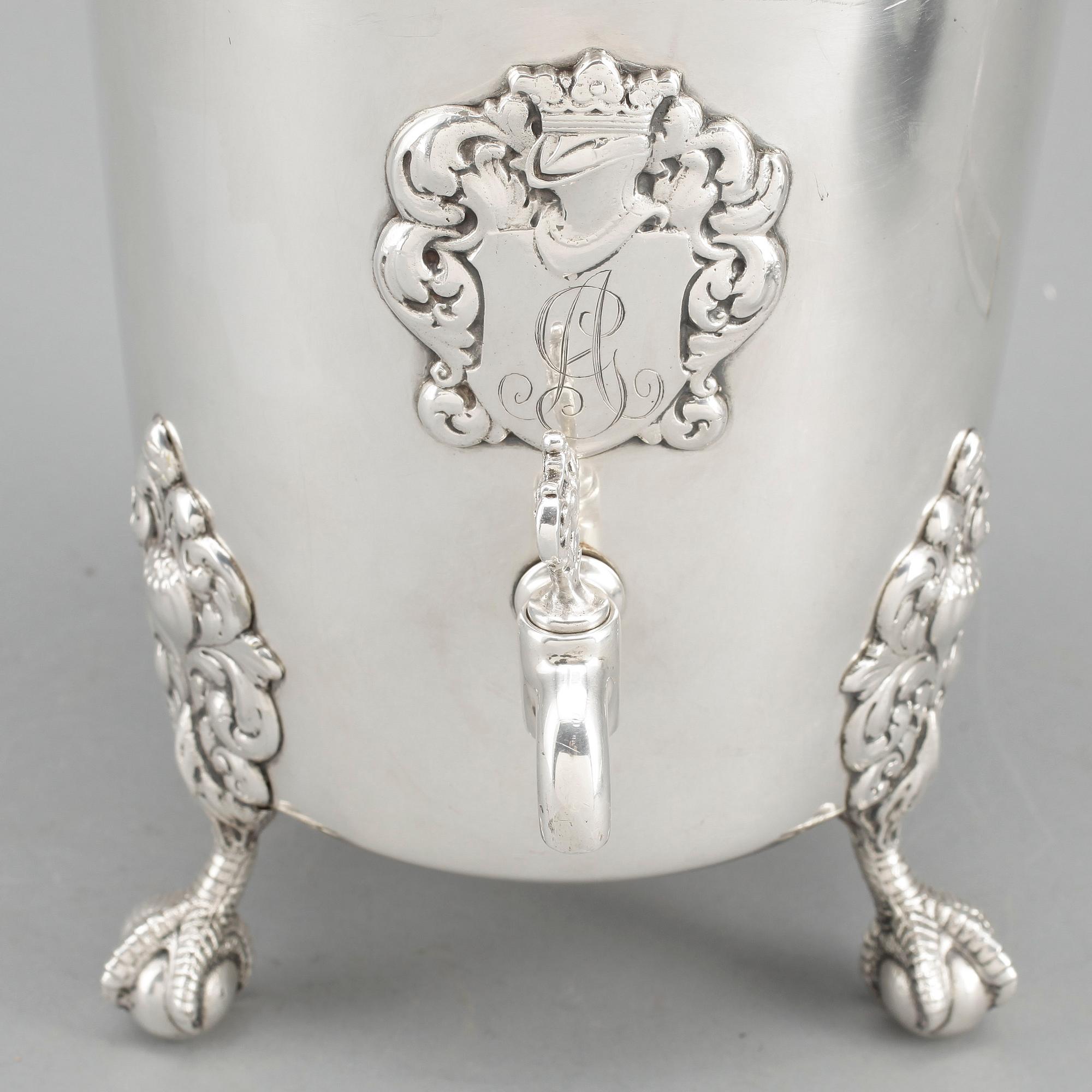 BRÄNNVINSCISTERN, nysilver, 1900-talets början.