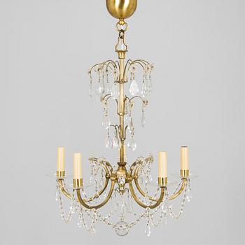 Paavo Tynell, a mid-20th century chandelier, model 1471/5 for Idman Finland.