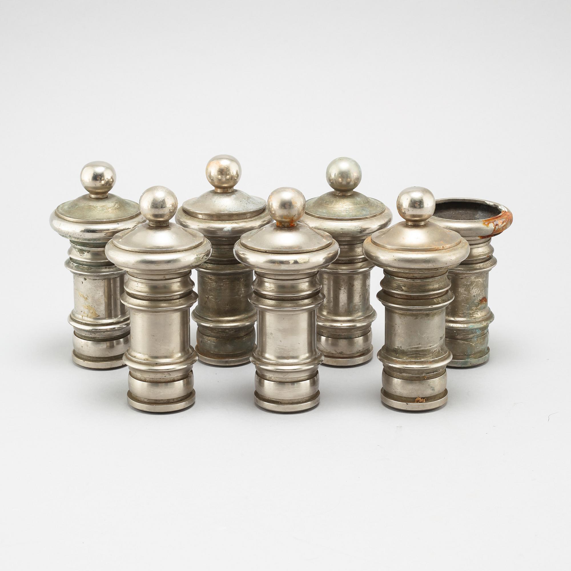 Six knobs for banisters from the first half of the 20th century.