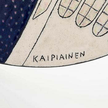 Birger Kaipiainen, a decorative stoneware dish, signed Kaipiainen.