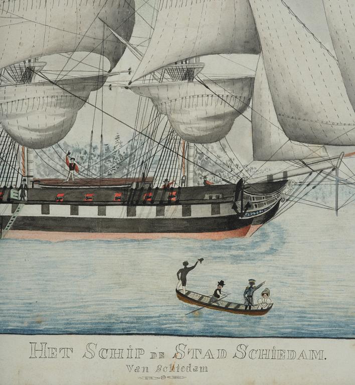 W Rijnbend, 18th century, "The Ship of the City of Schiedam".