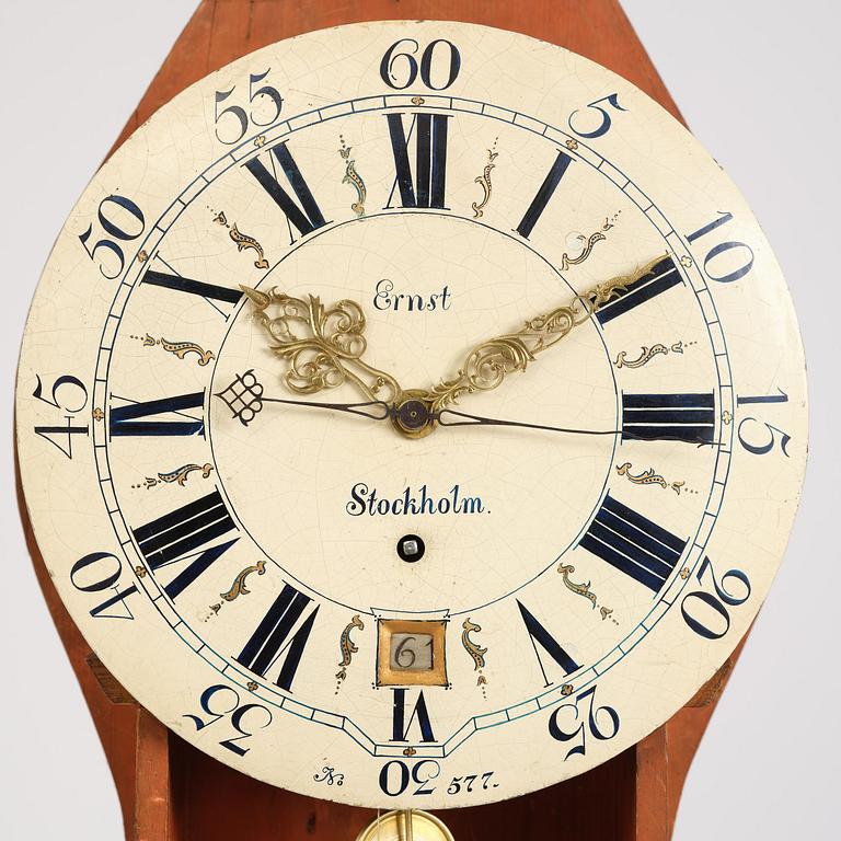 A rococo longcase clock by P. Ernst (watchmaker in Stockholm 1753-84).