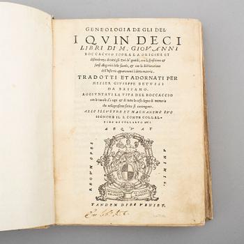 BOK, Boccaccio’s Genealogy of the Pagan Gods, 1547.