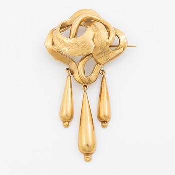 Brosch 18K guld, 1800-tal.