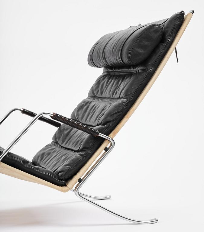 Preben Fabricius & Jørgen Kastholm, fåtölj, "Grasshopper", modell "FK-87", Alfred Kill, Danmark, 1960-70-tal.