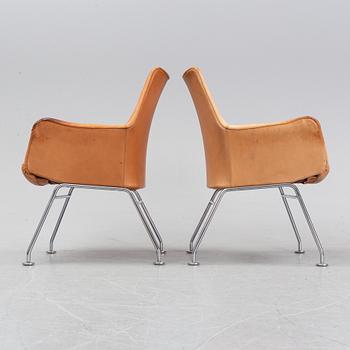 Six leather armchairs, 'Mirja', by Bruno Mathsson for Dux.