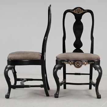 STOLAR, ett par, senbarock/rokoko, 1700-tal.
