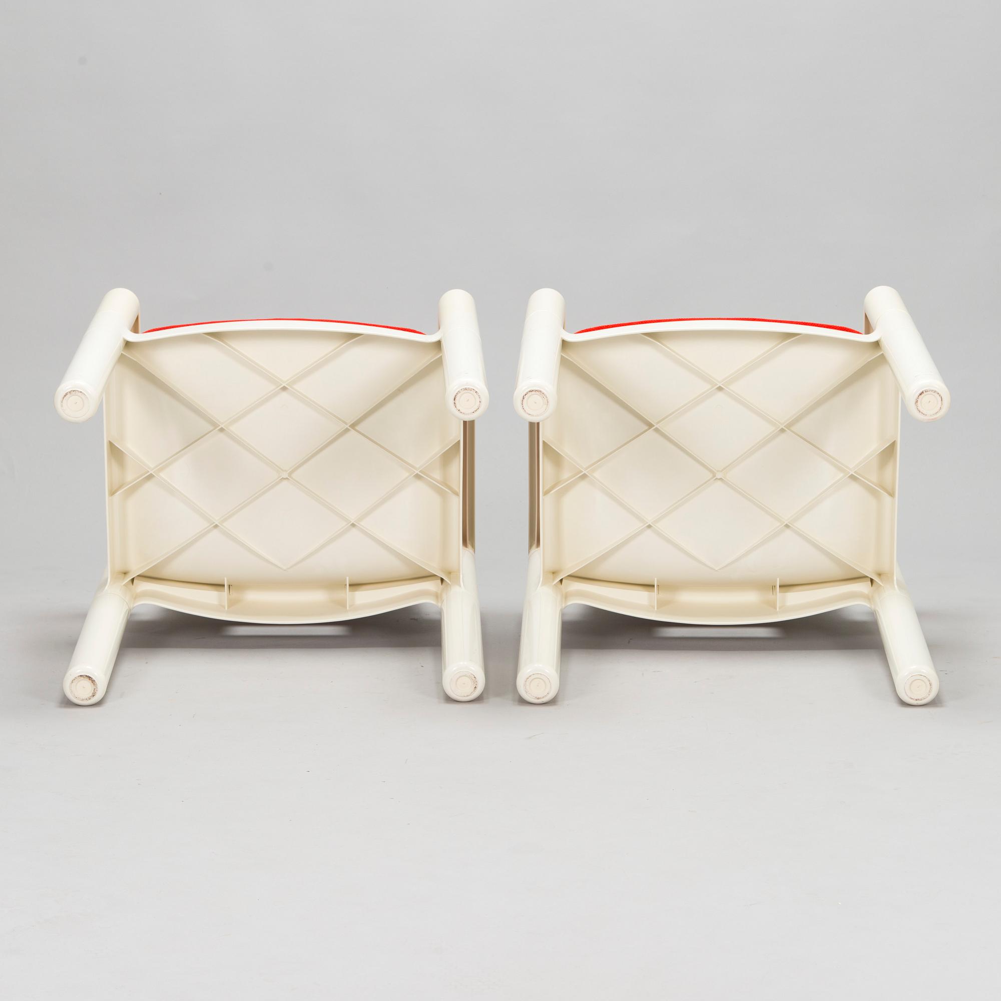 Eero Aarnio, a pair of 1970s chairs for UPO Furniture, Nastola, Finland.