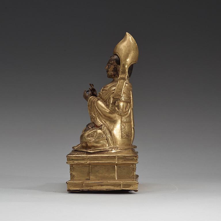 TSONG KAPA, förgylld. Mongoliet, 1700-tal.