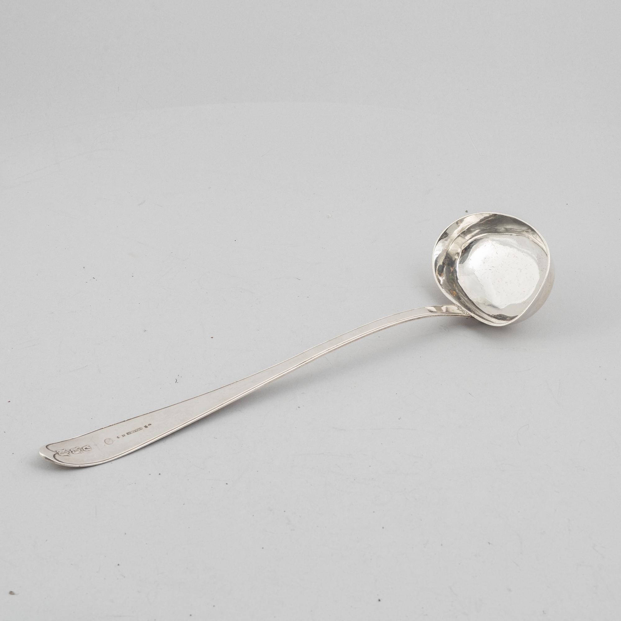 A Swedish silver soup ladle, mark of Jacob Möller, Malmö 1814.