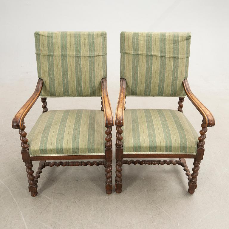 Karmstolar, barockstil, 1900-talets första hälft.