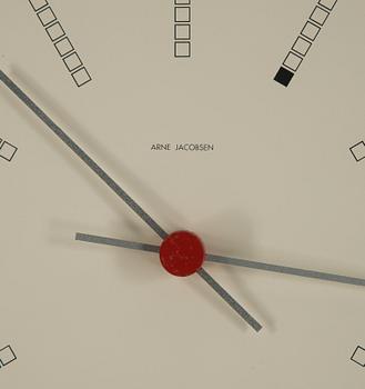 Arne Jacobsen, an aluminium quartz 'Bankers' wall clock by Georg Christensen, designed in 1971.
