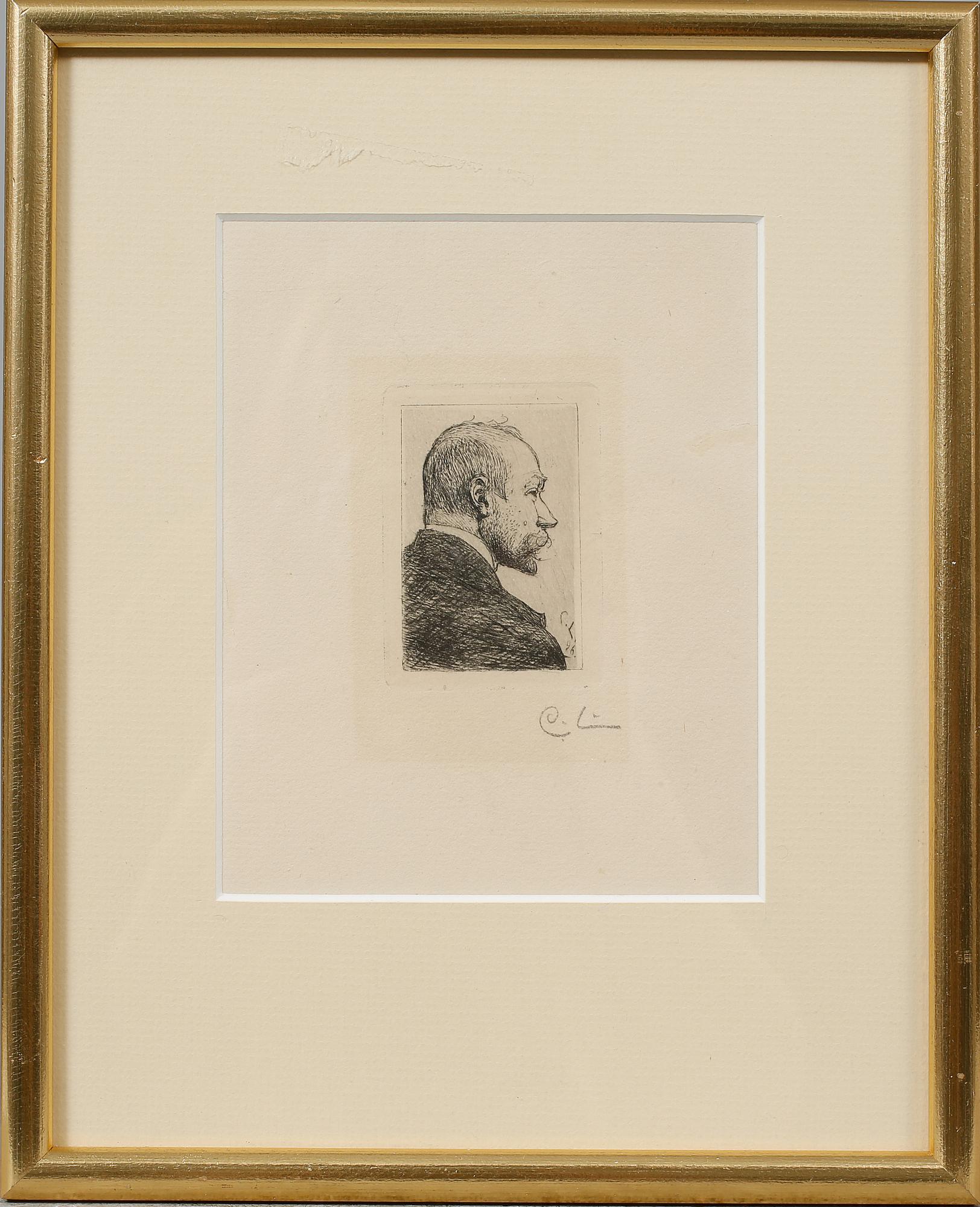 CARL LARSSON, etsning, monogramsignerad.