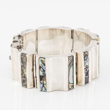 Bracelet silver and mother-of-pearl, Mexico.