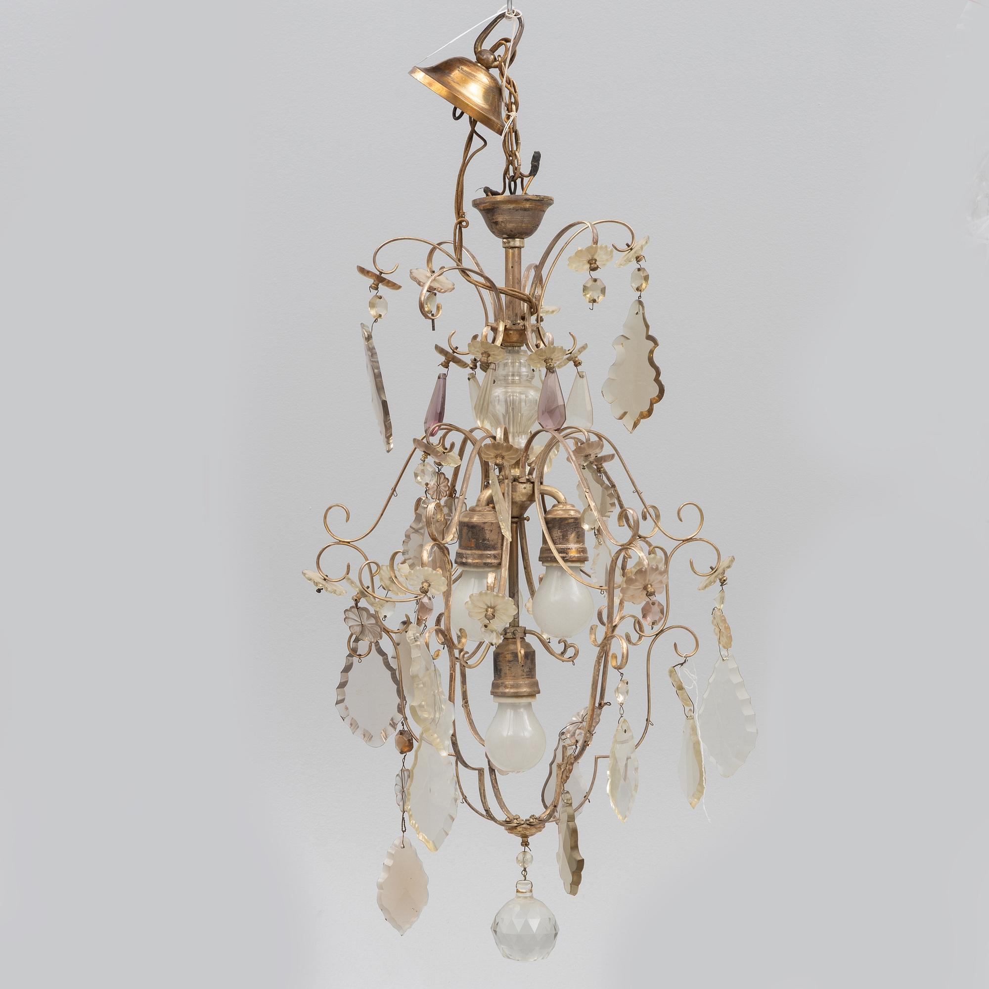 A Rococo style chandelier, first half of the 20th Century.